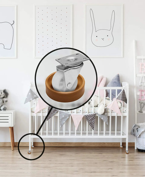 Small Furniture Wheel Caster Cups With Grippy Rubber Grip Set Of 4 1-3/4 Inch Round Floor Protectors caramel in nursery