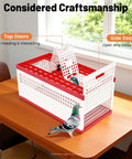 Racing Pigeon Carrier Box Folding Pigeon Training Cage 23.62 Inch Ventilated Plastic Carrier with top lids and side door.
