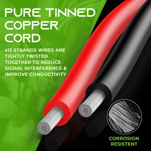 Beefy 14 Gauge High Temp Silicone Wire 100 Ft Black Red 2 Conductor Tinned OFC Copper Flexible Hookup Wire For LED Strips RC Power Robotics And Low Voltage DC 600V