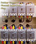 Image showing electrical panel with 30Pcs Rubber Grommets For One Quarter Inch Inner Diameter And Three Eighth Inch Drill Holes