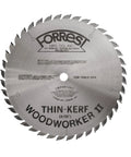 Woodworker II 10 Inch 40 Tooth Number One Grind Thin Kerf Saw Blade For Square Cuts Box Joints Micro Grain Carbide Teeth Flat Bottom Kerf
