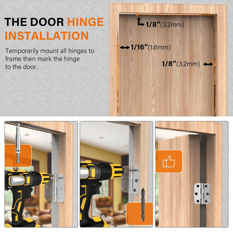 Hinge Mortiser Kit For Doors And Frames, Pro Grade Door Hinge Jig For Quick And Easy Install, Fits Eight Hinge Sizes