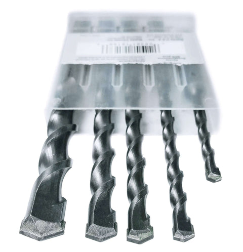 Makita 5-piece SDS-Plus drill bit set with carbide tipped bits for concrete and masonry.