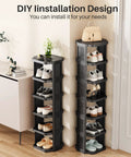 Eight Tier Vertical Plastic Shoe Rack Freestanding Stackable Organizer For Small Closets And Tight Spaces Space Saving Design