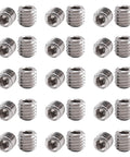 50 Piece Set Stainless Steel SAE Hex Socket Screws Grub Screws Cup Point Internal Hex Drive 3/8-16 X 3/8 in rows