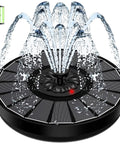Dope Solar Bird Bath Fountain With Glass Solar Panel And Power Indicator Built In 2000mAh Battery For Fast Energy Conversion Waterproof Outdoor Garden Decor In Black Panel Easy Cleaning And Quick Operation