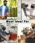 Family Pack Dust Mask With 6 Activated Carbon Filters, Breathable Reusable Respirator For Woodworking, Multicolor 3 Pack For The Crew, Lightweight Comfort, Reusable Face Mask Gear In Dark Tiber used by workers in various jobs.