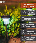 Heavy Duty 300 Watt Landscape Lighting Transformer With Dusk To Dawn Auto Sensor And Countdown Timer next to outdoor path light
