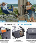 Oversized Padded Hammock Camping Chair With Detachable Cup Holder Heavy Duty Swing Seat Portable Folding Rocker for camping