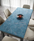 Table covered with Large 36 By 160 Inch Faux Cracked Marble Contact Paper For Countertops Waterproof Peel And Stick Kitchen Backsplash