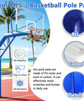 Heavy Duty Square Foam Pole Cover For Basements And Garages Featuring No Sweat Wrap Up Design And Tough As Nails Impact Shield For Wooden Columns Basketball Stands And Fence Posts In Classic Matte Black on a basketball pole.