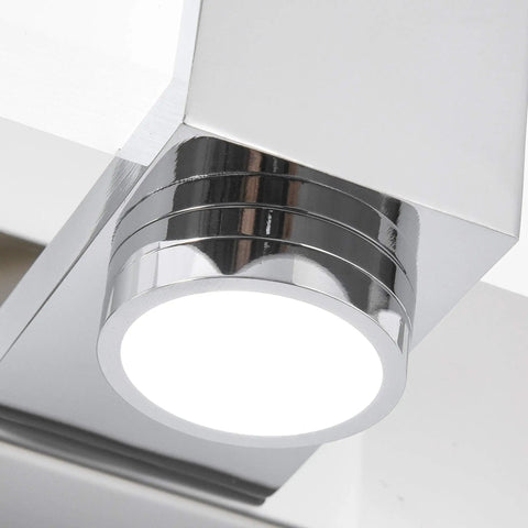 Close-up of Dimmable Matte Black Bathroom Vanity Lights Over Mirror Modern LED Vanity Light 2 Light Fixtures Sleek Over Mirror Mount