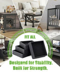 Heavy Duty Non Slip Furniture Pads 2 By 2 Black Rubber Cups Set Of 4 No Adhesive Floor Protectors displayed with various furniture types.