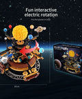 Mechanical Solar System Orrery Kit With 946 Pieces Rotating Planets Gear Driven Model No Batteries Needed Educational STEM Astronomy Toy For Kids Ages 8 Through 14 Includes Rocket Set Compatible With Space Themed Building Sets, 30cm