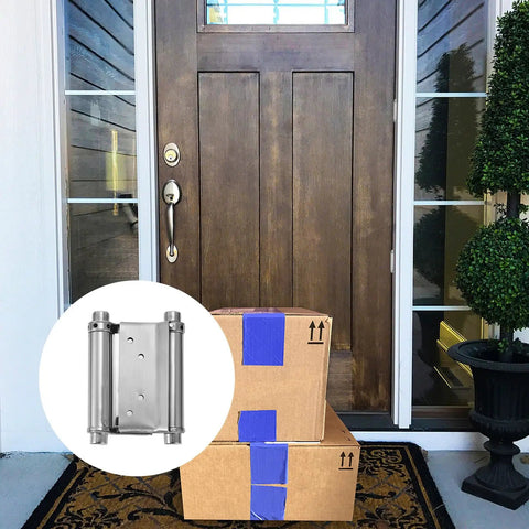 Double Action Spring Door Hinges 2 Pack Stainless Steel Heavy Duty Butt Hinges with Smooth Operation near home entrance