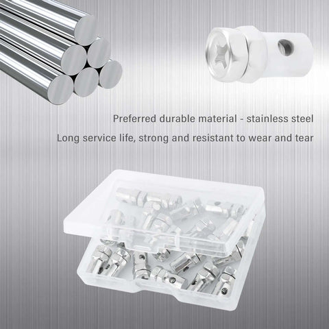 20 Piece Universal Throttle Cable Ends One Eighth Inch Fittings For Cars, Bicycles, Motorcycles, Lawn Mowers And ATVs, stainless steel