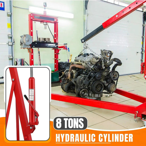 2 Ton Folding Hydraulic Engine Hoist With 4400 Lbs Max Lift, cherry picker shop crane lifting car engine in garage