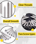 Hilitchi 570-piece stainless steel Phillips flat-head and round-head self-tapping screw assortment kit