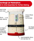 34 Oz Large Capacity Sourdough Starter Jar With Funnel Opening And Silicone Cover for Easy Starter Maintenance Pro Sourdough Bread Kit