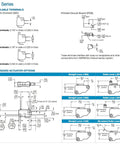 V7 Series available terminals diagram showing D8, E8, E9 terminals and actuator options for Pro Grade Miniature Single Pole Double Throw Micro Switch.