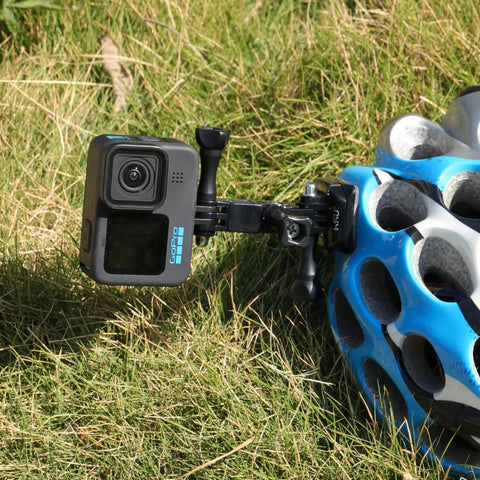 Adjustable 3 Way Pivot Arm Mount With Long And Short Straight Joints For GoPro Hero 13 To 1 And AKASO Campark Action Cameras helmet mount