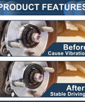 Image showing before and after installation of Lock It Down With These Badass 72.1mm To 66.6mm Wheel Hub Centric Rings.