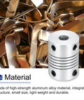 Flexible 6mm To 6mm Aluminum Shaft Coupler Beam 25mm Length 19mm Outer Diameter Beefed Up For 3D Printer CNC Machines Encoders And Motors Shaft DIY Projects silver aluminum coupler