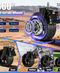Foldable Heavy Duty Wagon Cart With 360 Swivel Wheels And Brakes for desert, beach, mudland, gravel, grass surfaces