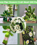 Chenille Stem Pipe Cleaners Bulk Pack About 200 Pieces, 12 Inch Length, 0.24 Inch Diameter, Ideal For DIY Crafts, Festival Decor, Floral Arrangements, Wreath Making, Bendable Twisty Stems For Adults Projects, green cactus crafts and floral decor