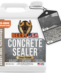 Concrete Sealer One Gallon Covers Up To Four Hundred Square Feet Deep Penetrating Silane Siloxane Formula For Driveways And Patios in clear bottle.