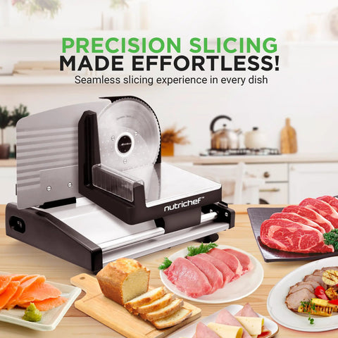 Hassle Free Electric Meat Slicer With Removable 7 5 Inch Stainless Steel Blade Automatic Deli And Bread Cutter Adjustable Thickness Dial For Safe Fast Slicing In Black