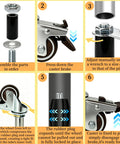 Assembly guide for Slick Heavy Duty 2 Inch Caster Wheels Set Of 4 With Locking Expanding Stem And Quiet TPR Rubber Casters.