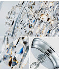 Close-up of crystal detail and chrome finish on Large Modern Globe Crystal Chandelier With 9 G9 Bulbs Not Included Adjustable Hanging