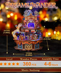 DIY Wooden Music Box Puzzle Kit For Adults With Rotating Motorized Mechanism, Dreams Wander theme, 360 pcs, colorful display.