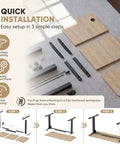 Furmax Maple Computer Desk 48 X 24 Inches Electric Height Adjustable Standing Desk With Memory Preset parts for quick assembly setup.