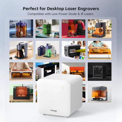 Laser Fume Extractor For Under 10W Engravers Like F1 F2 Lumos LP2 LP4, Quiet 106 CFM Smoke Purifier with HEPA Filtration displayed