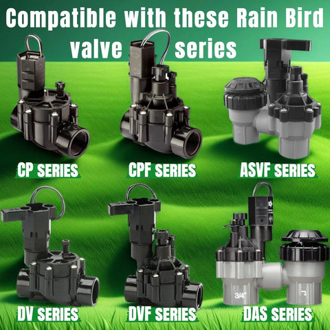 2-pack irrigation valve diaphragm replacement kit for Rain Bird CP/CPF/DV/DVF/ASVF/DAS valves; black Buna-N rubber.