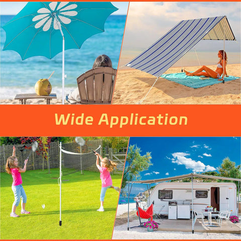 Heavy Duty Outdoor Umbrella Sand Anchor Stand For Ground No Dig Screw In Base Metal In Ground Umbrella Holder for various uses