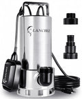 1.6HP Stainless Steel Sump Pump With Auto Float Switch, 6000GPH High Flow Submersible Water Pump For Pools Basements Sewage