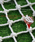 Elastic Cargo Net Built Tough For Industrial Lifting And Rigging 300x300 Cm With 3 Ton Capacity And 20 Cm Grid shown on grass