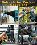Beefed Up Cordless Rivet Gun With Brushless Power Automatic Pop Rivet Tool used for maintenance and repair tasks.
