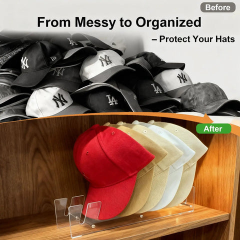 Top Shelf Clear Acrylic Baseball Cap Organizer 2 Pack Hat Rack For Sneakerhead Stash Minimalist Grid Layout With Solid Stack Support And Easy Collapse Build For Fresh Closet Flex