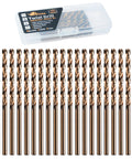 20 Piece 7 64 Inch Cobalt Drill Bits M35 HSS Pro Grade Heavy Duty Set For Steel Stainless Steel Cast Iron Hard Plastic And Wood With Durable Storage Case
