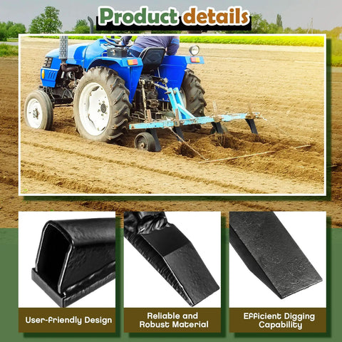 Tractor plowing field using 3 Pack Replacement Box Blade Shank Points For Three Quarters Thick Shanks Or Tractor Scarifier