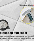 Top Tier 3D Pvc Ceiling Tiles With Super Quick Peel And Stick Setup For Real Room Glow Ups Featuring Faux Embossed Soundproof Foam Panels And Slick Textured Finish Design, showing thickness of 4.7mm.