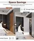Premium 36X86 Inch Concealed Sliding Barn Door With Sleek Soft Close Hardware And Invisible Track Kit, space-saving design comparison.