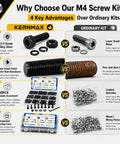 Go To M4 Screws Kit With Eight Lengths 6 8 10 12 16 20 25 30mm Hex Socket Head Bolts Nuts And Washers infographic benefits