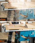 Before and after using Table Saw Dust Collection Bag for 2.5 Inch Port Saws Fits Bosch Dewalt Ryobi Craftsman Ridgid Metabo