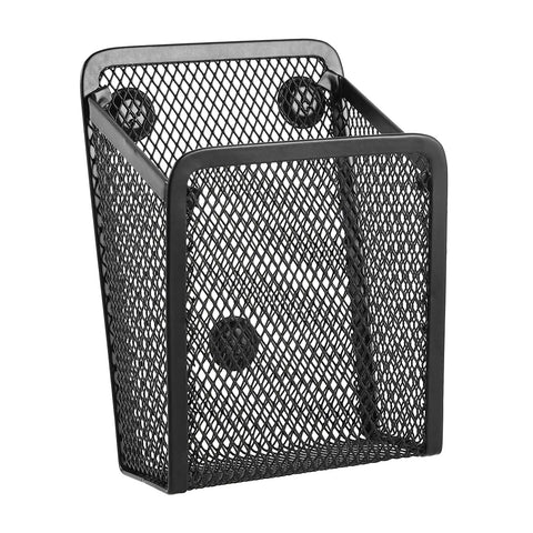 Magnetic Pencil Holder Mesh Stainless Steel Pen Basket Storage Organizer For Whiteboards And Blackboards Home Office Kitchen Locker And Cubicle Desks Everywhere, front view