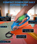 Bozuki Cordless Electric Scissors Rechargeable 4V Box Cutter For Cardboard And Fabric Rotary Shears in use cutting fabric.
